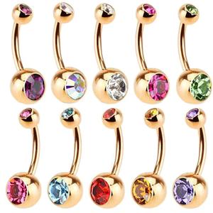 <span class=keywords><strong>Piercing</strong></span> all'<span class=keywords><strong>Ombelico</strong></span> in Acciaio Inox Personalizzati all'Ingrosso, Spirale <span class=keywords><strong>Oro</strong></span> Rosa con Doppia Gemma, per Matrimoni e Bambini, Sexy <span class=keywords><strong>Piercing</strong></span> per <span class=keywords><strong>Ombelico</strong></span> - Product Image 1