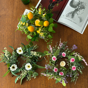 Couronne de bougies artificielles en plastique en gros d'usine avec citron pour mariage, Pâques, <span class=keywords><strong>anniversaire</strong></span>, décoration de maison et style ferme - Product Image 5
