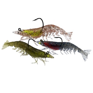 เหยื่อปลอมกุ้งน้ำเค็มแบบนิ่ม 3 ชิ้นต่อถุง 3 สี น้ำหนัก 7 กรัม 12 กรัม ทำจาก TPE ลอยน้ำได้ สมจริง ทนทานต่อการฉีกขาด พร้อมตะขอ - Product Image 5