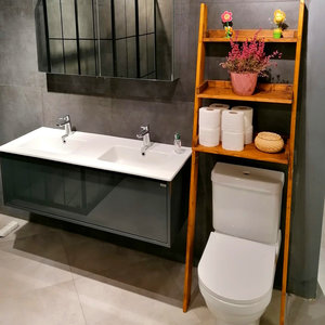 Étagère d'angle 5 niveaux en silicone faite à la main pour rangement au-dessus des toilettes, organisateur de salle de bain, décoration maison minimaliste - Product Image 2