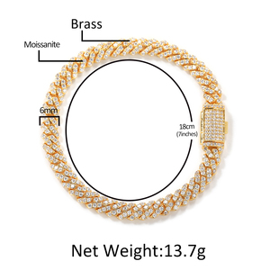 Collana e Bracciale Miami Cuban Link Placcati Oro 18K, Stile Sottile, 6MM, per Uomo e Donna, Gioielli che Superano il Test del Diamante - Product Image 6