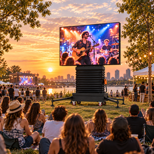 Écran LED extérieur P5 économique sur roues, réutilisable pour spectacles musicaux, concerts en plein air de petite taille, événements musicaux communautaires, location - Product Image 4