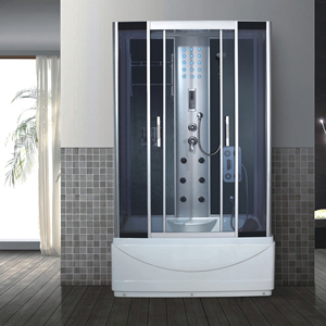 Bathroom Steam Shower Room With Glass Sliding Doors Massage Jets Radio Ventilation Fan Lighting
