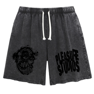 Bermudas de algodón 100% al por mayor para hombre, pantalones cortos informales con protección UV y lavado ácido con bordado personalizado - Product Image 1