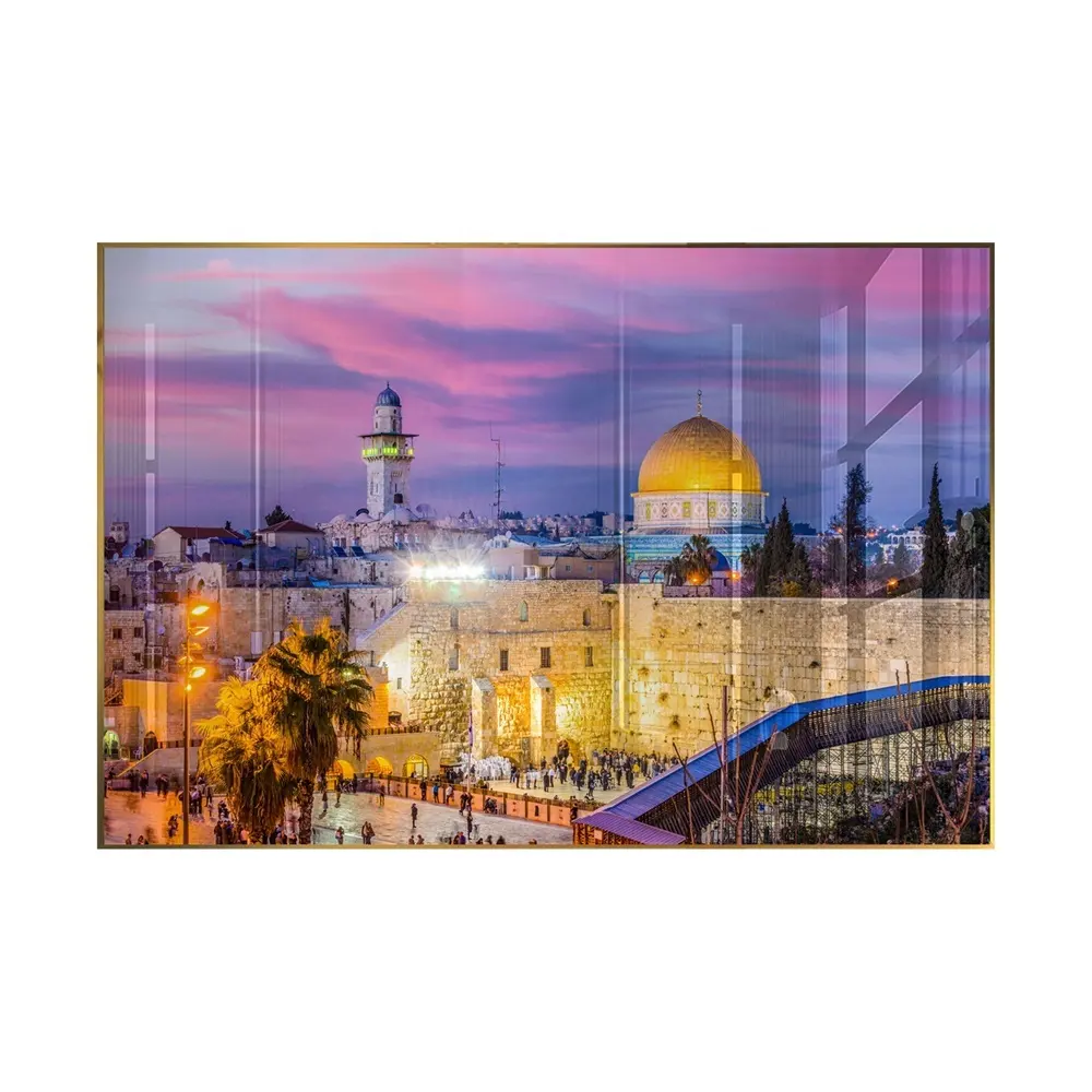 Factory Wall Art Painting Islamic Landscape Art Crystals Painting Decor Wall For Living Room