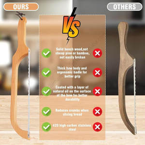 Cuchillo de pan de madera de 16 pulgadas de alta calidad al por mayor con diseño de arco, cortador premium - Product Image 4