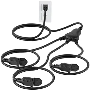 Outdoor extension cord 3 Prong Outlets Plugs Extension Cord 1 to 3 Splitter