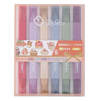 H20 En gros, 240 ensembles par carton, Marqueur double pointe à l'aspect élégant, Stylo aquarelle oblique, pour carnet de notes et école (pour filles)