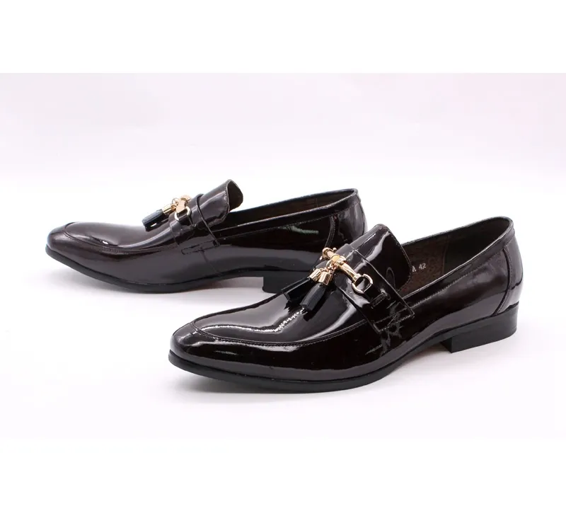 Piel de becerro negro vestido de los hombres zapatos de la boda de fiesta zapatos italiano hecho a mano para hombre Penny Loafer zapatos