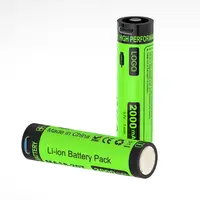 Groothandelaar Type C 18650 2000Mah 2600Mah 3500Mah Oplaadbare Batterij Micro Usb Lithium Batterij Voor Zaklamp
