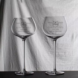 Benutzer definiertes Logo verziert Retro klare Kristall weingläser mit Vintage-Design zum Trinken von rotem weißem Cabernet-Wein Große Geschenke - Product Image 4