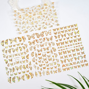 Autocollants pour ongles en forme d'ailes de papillon laser, motifs de papillons colorés, décalcomanies pour la manucure, accessoires pour l'art des ongles - Product Image 6
