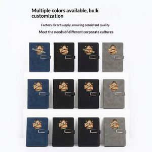 Faux Leather Custom-Made <b>A5</b> Thick Business Notebook Gift Box Set with Full <b>Notepad</b> UV Printing & Hot Stamping - Product Image 4