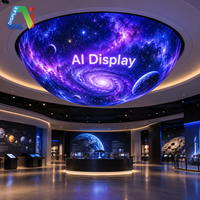 Écran LED dôme intérieur AI P1.5 P1.8 P2 pour plafond, mur vidéo semi-sphérique intégré pour décoration immersive de musée