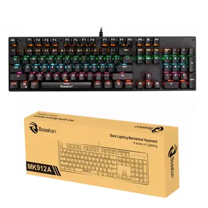 OEM标志104键游戏键盘LED有线背光RGB游戏键盘机械出厂