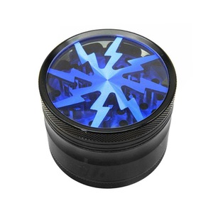 63MM Lightning Transparent Skylight Four Layer Aluminum Alloy Smoke <b>Grinder</b> Tobacco <b>Grinder</b> - Product Image 3