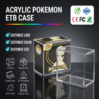Boîte de présentation en acrylique CAIYA Custom Elite Trainer Box avec couvercles magnétiques, boîtes à cartes à jouer en acrylique
