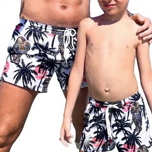 Shorts de bain pour hommes personnalisés à imprimé tigre tropical, séchage rapide, pour la plage, les vacances, fabricant de maillots de bain OEM ODM - Product Image 4