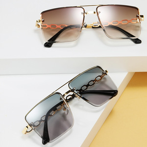 New Fashion Temperament Men and Women Outdoor Travel Square Uv Protection Frameless Sunglasses - Product Image 1