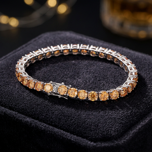 925 <b>Silver</b> Moissanite Tennis <b>Bracelet</b> D VVS Iced Gold Plated 3-6.5mm Moissanite Diamond Tennis Chain Moissanite <b>Bracelet</b> <b>Bangle</b> - Product Image 1