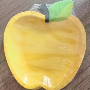 DAMAI Golden Apple Shaped Disposable Paper <b>Plates</b> for Parties Supplies Back to School Season Children's Birthday <b>Decorations</b> - Product Image 4
