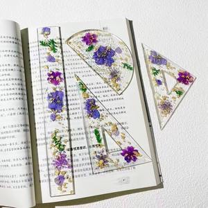 Signets personnalisés fleur règle et rapporteur ensemble de 4PCS rapporteur Triangle règle à Angle droit règle outils d'étude articles en résine - Product Image 5