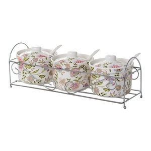 Tarros <span class=keywords><strong>de</strong></span> cerámica <span class=keywords><strong>de</strong></span> alta calidad para especias, tarros <span class=keywords><strong>de</strong></span> condimentos para el hogar, salsas, salsas, salero - Product Image 1
