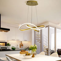 Morden Golden Circle Ring Suspension Lampe Hôtel Salon Escalier Nordique Led Lustre