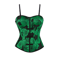 Corset Vintage Chinois Jacquard Floral pour Femme, avec Lacets au Dos et Fermeture Éclair Latérale, Bustier Amincissant la Taille – Vente en Gros