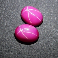 Rubis rouge synthétique en vrac, corindon, taille ovale cabochon, saphir bleu, pierre étoilée