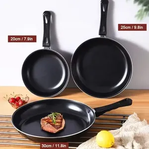 フライパン調理器具セットアルミノンスティックブラックカラーフライパンソフトタッチハンドル - Product Image 2