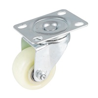 Roue de meuble blanche de qualité Rotation à 360 degrés Filetage M8 Roulette en plastique à double frein Roulettes à vis en nylon