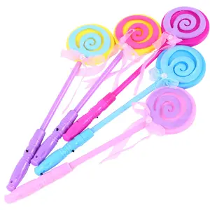 Sell well Fairy wand LED toys Cute lollipop shape flash magic wand Concert Party supplies
