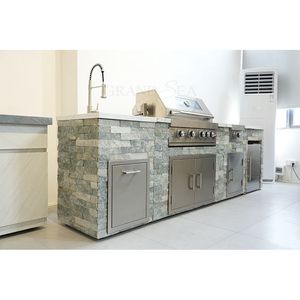 Attrezzatura per Barbecue e Pizza, Stazione Industriale con Cassetti Prefabbricati, Mobile per Cucina Esterna - Product Image 1