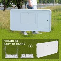 Portable HDPE plastique filet de poisson Table de nettoyage évier moderne fête en plein air Camping cuisine plage utiliser fer pliant Table d'événement