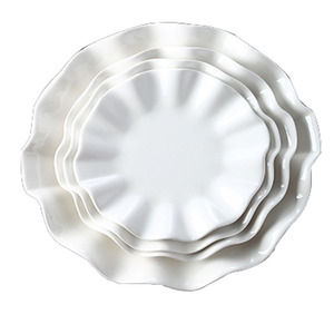 Assiette en céramique blanche en forme de coquille d'huître, écologique, de luxe, fabriquée à la main, pour les hôtels et les restaurants, vaisselle, fruits de mer, salade, sashimi - Product Image 5