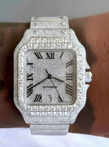 Reloj de Pulsera Hip Hop Bust Mecánico de 36 mm, Esfera Cuadrada de Acero Inoxidable, Cristal, Resistente al Agua 10 Bar, con Diamantes Moissanite para Hombre - Product Image 1