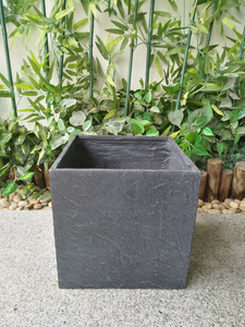 Vaso per Fiori in Pietra Fibrosa Effetto Ardesia Elegante Fioriera per Coltivare Fiori Bellissimi - Product Image 2