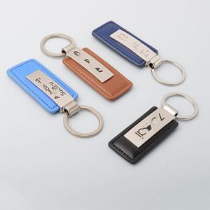 Promotional Gift Custom Embossed Logo Laser <b>Engraving</b> Car Keychain <b>Keyring</b> Pu Leather Keychain Metal Leather Keychain - Product Image 5