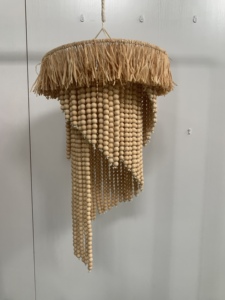 <span class=keywords><strong>Paralume</strong></span> Stratificato in <span class=keywords><strong>Perline</strong></span> di Legno Stile Wabi-Sabi Costiero <span class=keywords><strong>con</strong></span> Decorazioni Tropicali per Vacanze al Mare - Product Image 4