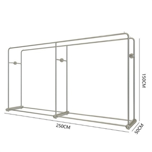 Expositor <span class=keywords><strong>de</strong></span> <span class=keywords><strong>Ropa</strong></span> <span class=keywords><strong>de</strong></span> Acero Inoxidable <span class=keywords><strong>de</strong></span> Doble Fila, Estante Minimalista Tipo Isla para <span class=keywords><strong>Ropa</strong></span> Femenina, Exhibición <span class=keywords><strong>de</strong></span> Moda para Tiendas - Product Image 4