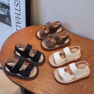 Sandales d'été pour bébé à scratchs, couleurs unies, pour filles et garçons, chaussures décontractées à couinements - Product Image 3