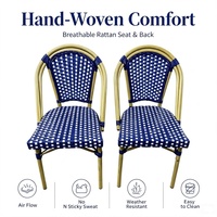Chaise de salle à manger en rotin tressé pour extérieur, résistante aux intempéries, pour patio, jardin, restaurant