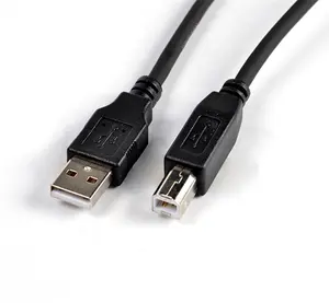 USB Data Sync สายเคเบิลเครื่องพิมพ์ตะกั่ว3M สีดำ USB 2.0 AM ถึง BM สายเคเบิลสำหรับคอมพิวเตอร์/เครื่องพิมพ์