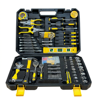 Ensemble d'outils à main multifonction 55 pièces en acier au carbone, kit de réparation avec mallette en plastique, pinces, tournevis, clé à cliquet, clé à douille hexagonale, pour la maison et l'automobile