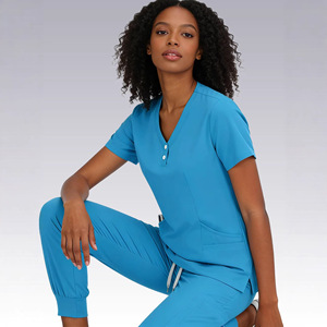 HZMNOI Hospital Uniforms Split Set Unisex Moisture Wicking Scrubs For Medical Staff - Product Image 2