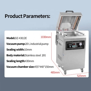 Dz-430 High Efficiency CE Automatic Commercial Seafood Pork Sealer Industrial Pump Vertical Big Chamber Vacuum Packing Machine - Product Image 2