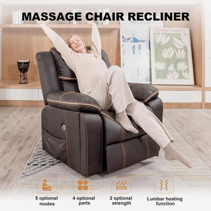 Sillón Reclinable Eléctrico de Doble Uso para Sala de Estar y Dormitorio, Sofá Reclinable Eléctrico con Función de Masaje y Portavasos - Product Image 2