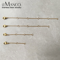 Chaîne d'extension en acier inoxydable EMANCO avec fermoirs mousquetons pour la fabrication de bijoux DIY, bracelets et colliers