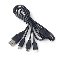 Kabel USB Male ke 3 Micro USB Y 3-in-1 3A Pengisian Cepat dengan Konduktor Tembaga Murni untuk Komputer & Kamera